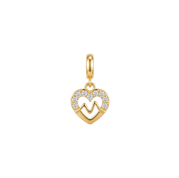 Beating Heart charm 4 mm forgyldt sølv , fra Christina Jewelry & Watches